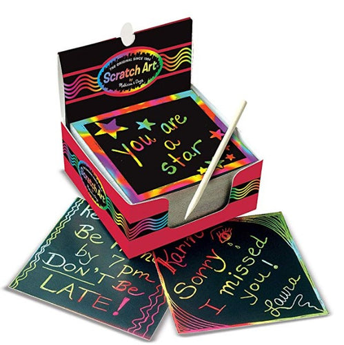 Scratch Art Box of Rainbow Mini Notes - The Original (Arts & Crafts, Wooden Stylus, 125 Count, Great Gift for Girls and Boys - Best for 4, 5, 6 Year Olds and Up)