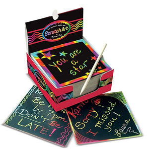 Scratch Art Box of Rainbow Mini Notes - The Original (Arts & Crafts, Wooden Stylus, 125 Count, Great Gift for Girls and Boys - Best for 4, 5, 6 Year Olds and Up)